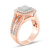 Thumbnail Image 2 of 2 CT. T.W. Quad Princess-Cut Diamond Double Frame Multi-Row Engagement Ring in 14K Two-Tone Gold