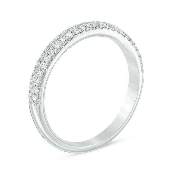 1/3 CT. T.w. Diamond Double Row Anniversary Band in 14K White Gold
