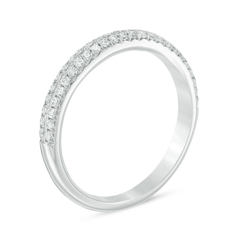 1/3 CT. T.W. Diamond Double Row Anniversary Band in 14K White Gold