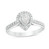 Thumbnail Image 0 of 1/2 CT. T.W. Pear-Shaped Diamond Double Frame Engagement Ring in 14K White Gold