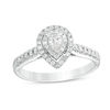 Thumbnail Image 1 of 1/2 CT. T.W. Pear-Shaped Diamond Double Frame Engagement Ring in 14K White Gold