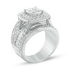 Thumbnail Image 2 of 2-1/2 CT. T.W. Quad Princess-Cut Diamond Double Frame Multi-Row Engagement Ring in 14K White Gold