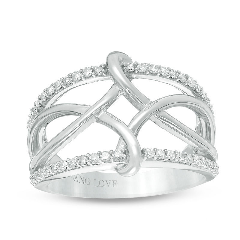Vera Wang Love Collection 1/4 CT. T.W. Diamond Open Twist Ring in Sterling Silver