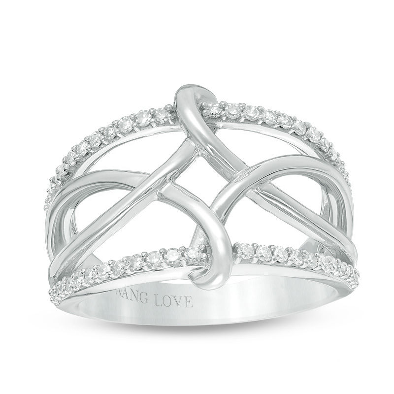 Main Image 1 of Vera Wang Love Collection 1/4 CT. T.W. Diamond Open Twist Ring in Sterling Silver