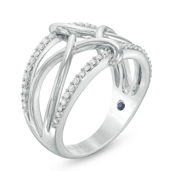 Vera Wang Love Collection 1/4 CT. T.W. Diamond Open Twist Ring in Sterling Silver - Size 6.5 Vera Wang Love Collection 1/4 CT. T.W. Diamond Open Twist Ring in Sterling Silver - Size 6.5