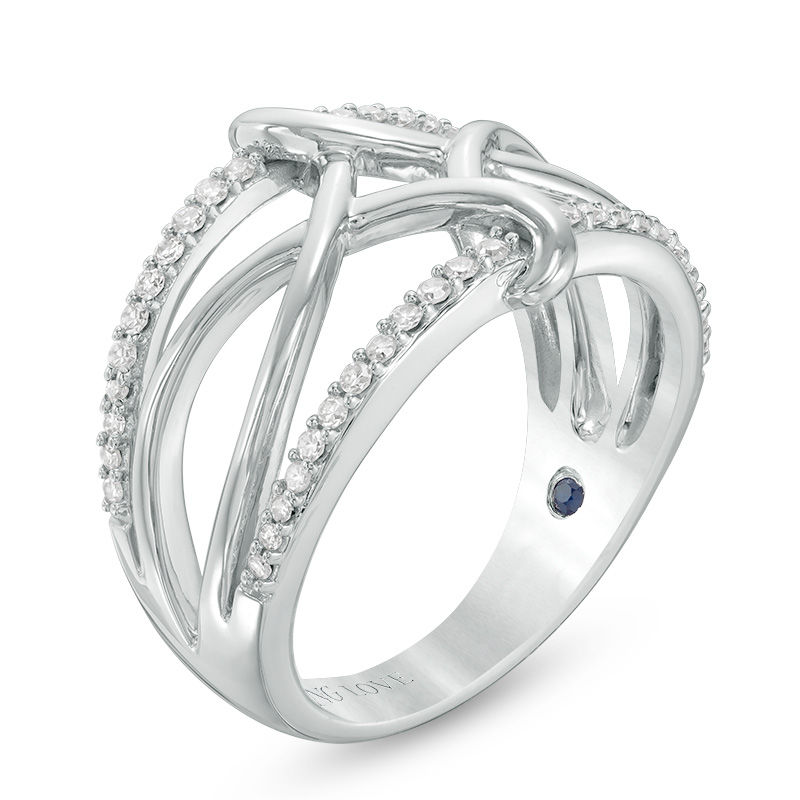 Main Image 2 of Vera Wang Love Collection 1/4 CT. T.W. Diamond Open Twist Ring in Sterling Silver