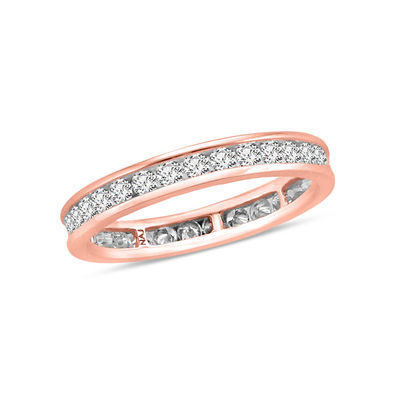 rose gold eternity wedding band