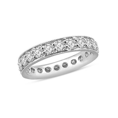 Art Deco Design Eternity Ring Platinum Plated Sterling Silver -  Sweden