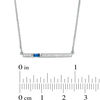 Thumbnail Image 1 of Vera Wang Love Collection Baguette Blue Sapphire and 1/15 CT. T.W. Diamond Bar Necklace in 14K White Gold - 19"