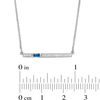 Thumbnail Image 2 of Vera Wang Love Collection Baguette Blue Sapphire and 1/15 CT. T.W. Diamond Bar Necklace in 14K White Gold - 19"