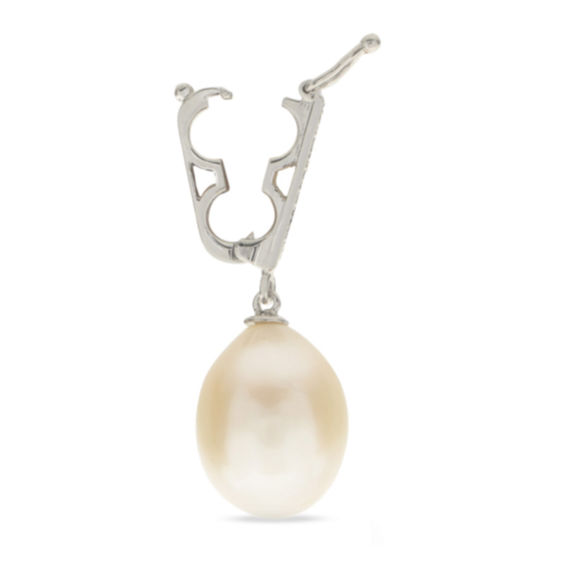6.0-11.0mm Freshwater Cultured Pearl and 1/10 CT. T.w. Diamond Double Strand Necklace with 14K White Gold