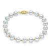 Thumbnail Image 0 of 7.0-7.5mm Oval Freshwater Cultured Pearl and 10K Gold Bead Strand Bracelet-7.5"