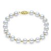 Thumbnail Image 1 of 7.0-7.5mm Oval Freshwater Cultured Pearl and 10K Gold Bead Strand Bracelet-7.5"