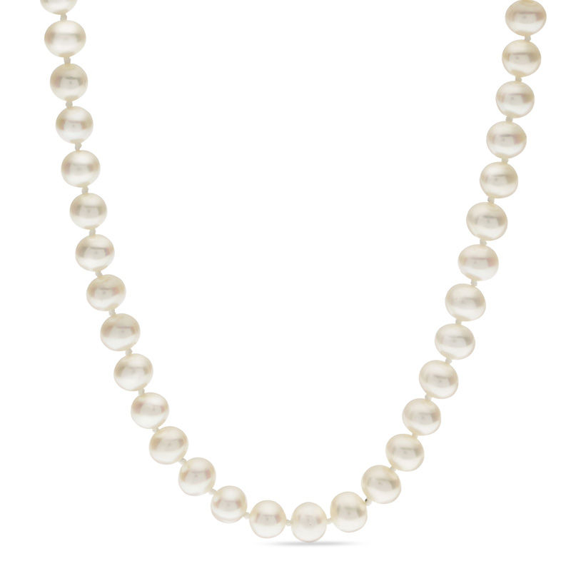 Main Image 1 of 5.0-5.5mm Freshwater Cultured Pearl Strand Necklace with Sterling Silver Clasp-23"