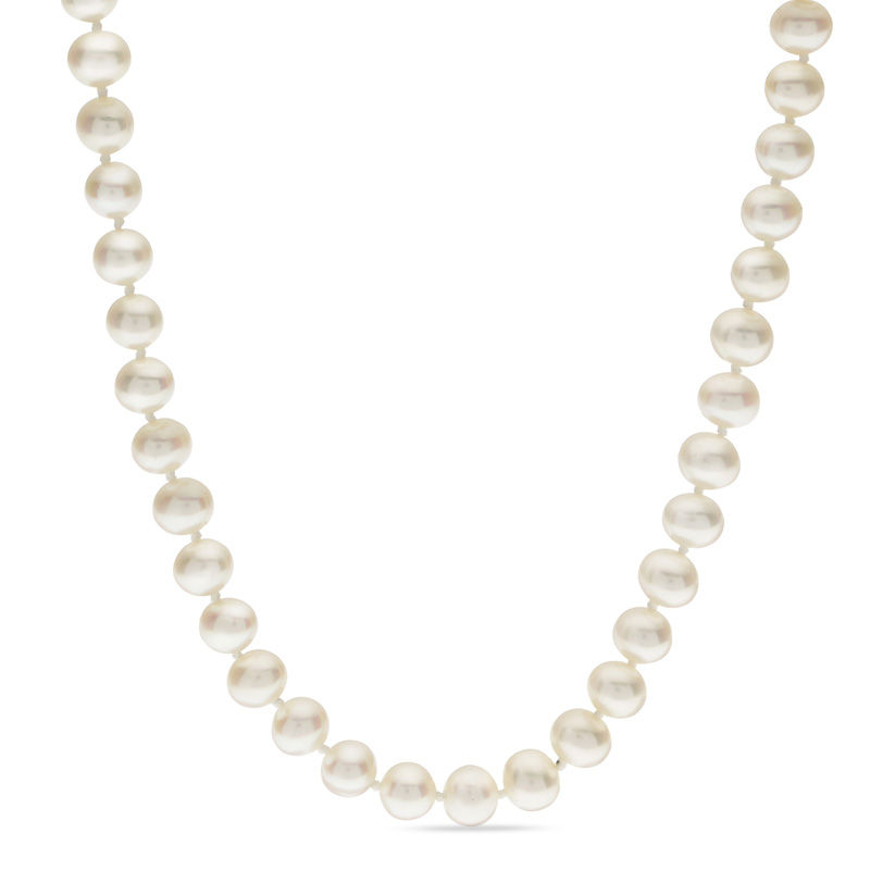 5.0-5.5mm Freshwater Cultured Pearl Strand Necklace with Sterling Silver Clasp-23"