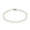 Thumbnail Image 1 of 5.0-5.5mm Freshwater Cultured Pearl Strand Bracelet with Sterling Silver Clasp-7.5"