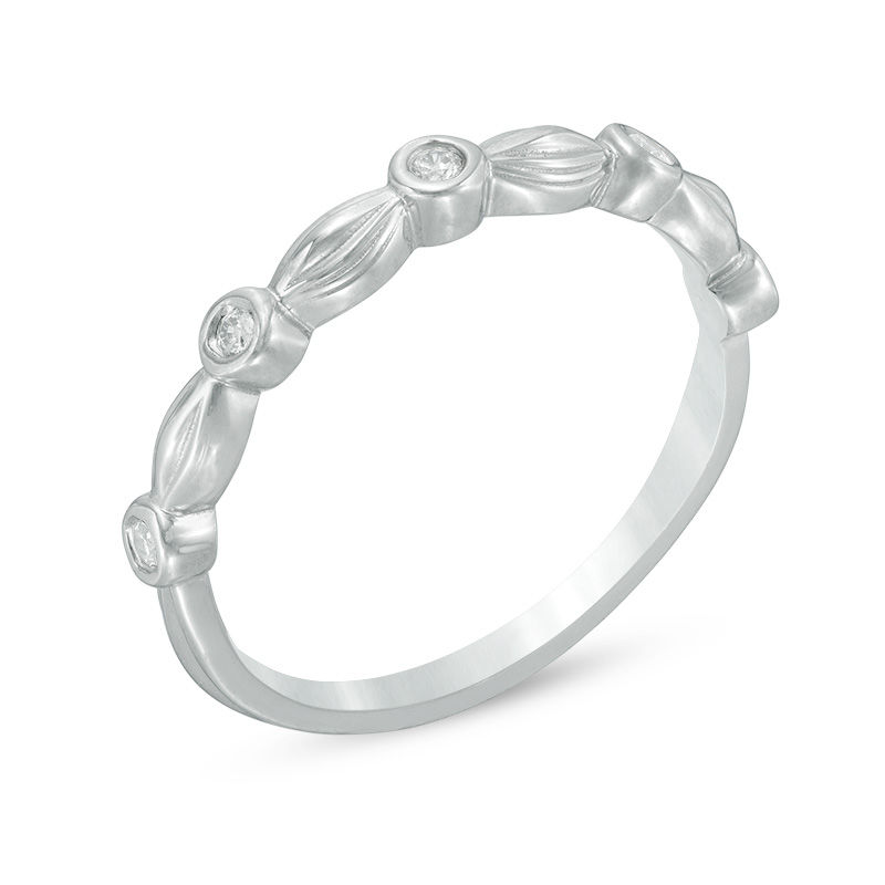 Main Image 2 of Diamond Accent Alternating Marquise and Round Bubble Band in 10K White Gold