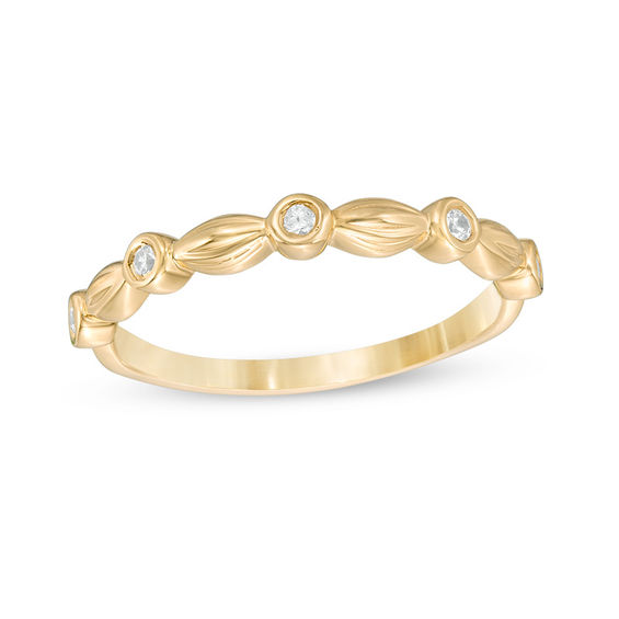 Diamond Accent Alternating Marquise and Round Bubble Band in 10K Gold