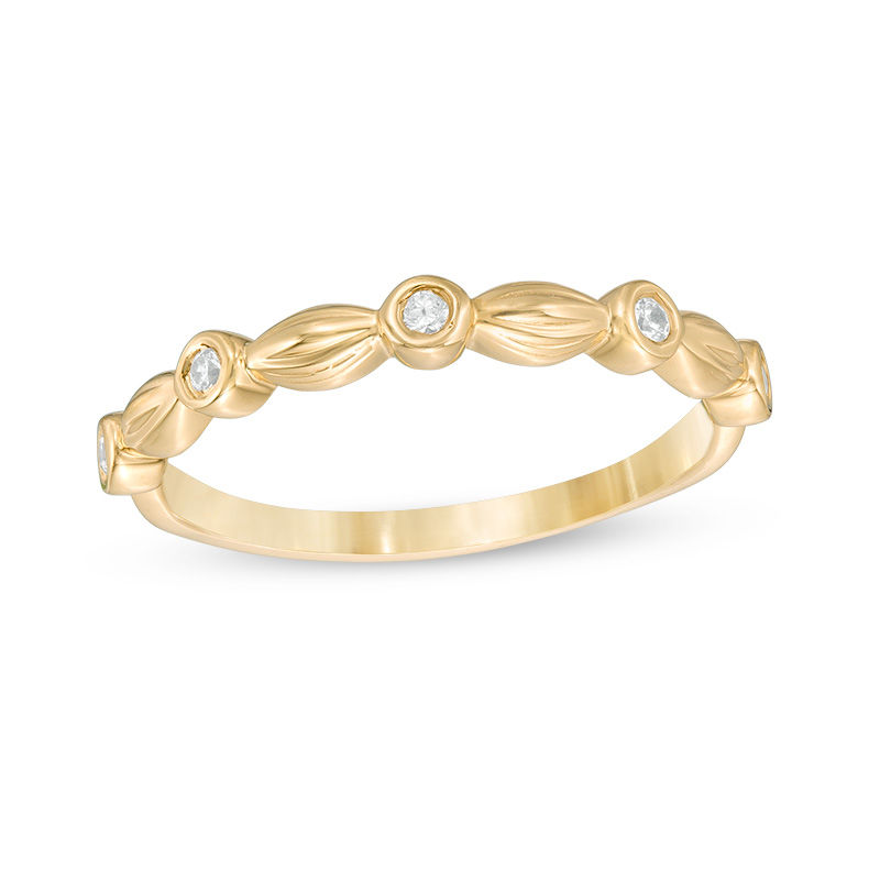 Main Image 1 of Diamond Accent Alternating Marquise and Round Bubble Band in 10K Gold
