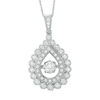Thumbnail Image 1 of 3/4 CT. T.W. Diamond Pear-Shaped Scalloped Frame Pendant in 14K White Gold