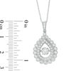 Thumbnail Image 1 of 3/4 CT. T.W. Diamond Pear-Shaped Scalloped Frame Pendant in 14K White Gold