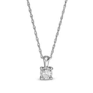1/10 CT. Diamond Solitaire Pendant in Sterling Silver (J/I3)