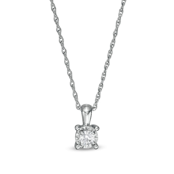 1/10 CT. Diamond Solitaire Pendant in Sterling Silver (J/I3)