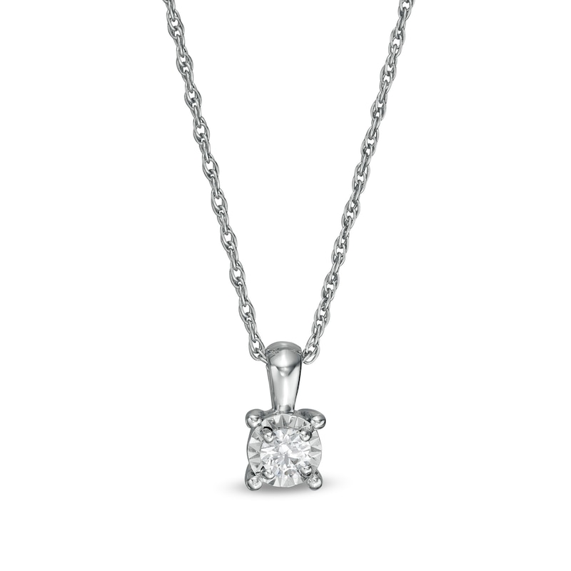 1/10 CT. Diamond Solitaire Pendant in Sterling Silver (J/I3)