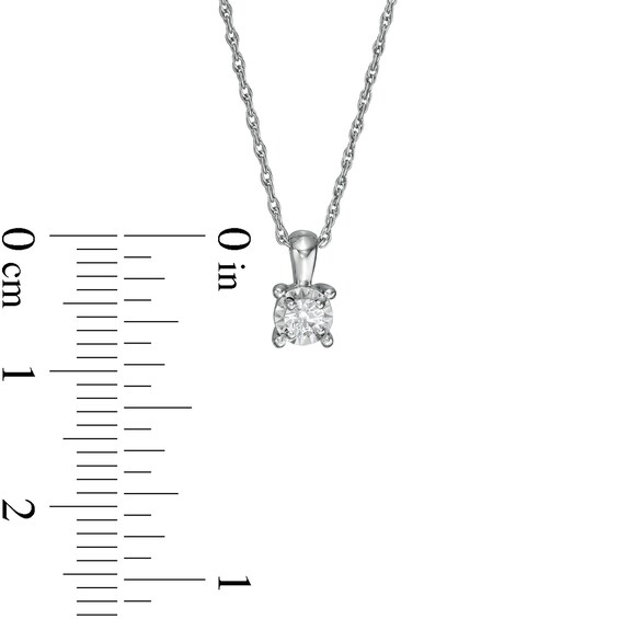 1/10 CT. Diamond Solitaire Pendant in Sterling Silver (J/I3)