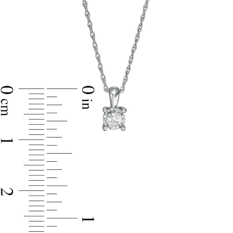 1/10 CT. Diamond Solitaire Pendant in Sterling Silver (J/I3)