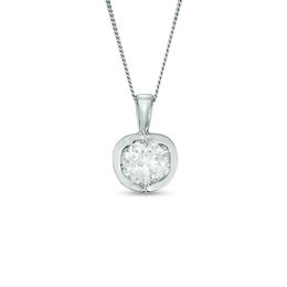 1/3 CT. Certified Canadian Diamond Solitaire Tension Pendant in 14K White Gold (I/I2) - 17&quot;