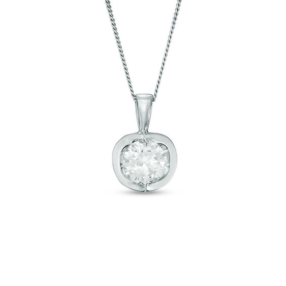 1/3 CT. Certified Canadian Diamond Solitaire Tension Pendant in 14K White Gold (I/I2) - 17"