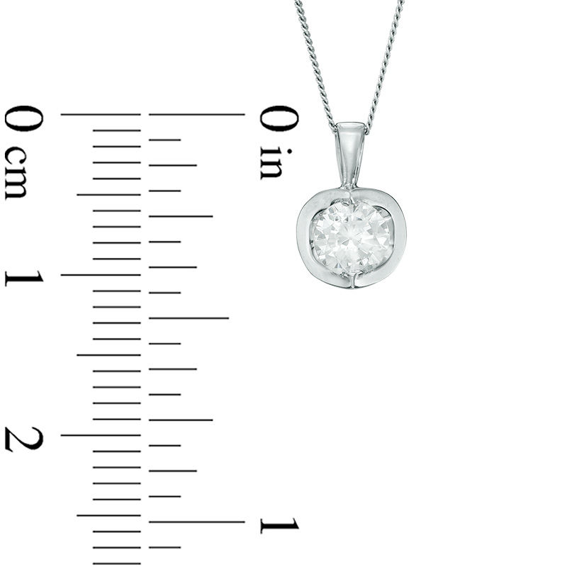 1/3 CT. Certified Canadian Diamond Solitaire Tension Pendant in 14K White Gold (I/I2) - 17"