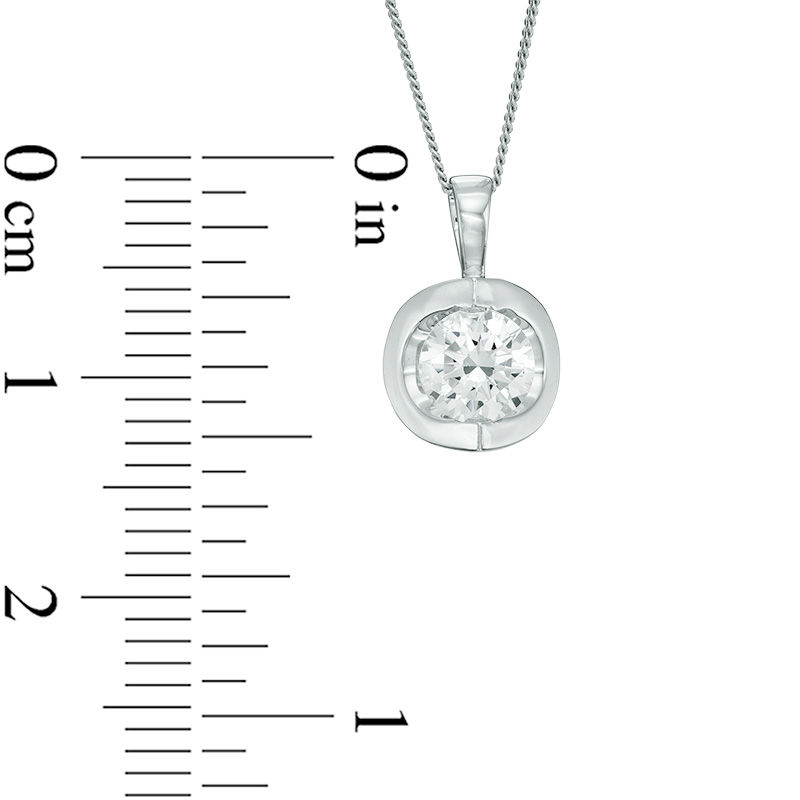 Main Image 2 of 1/2 CT. Certified Canadian Diamond Solitaire Tension Pendant in 14K White Gold (I/I2) - 17"