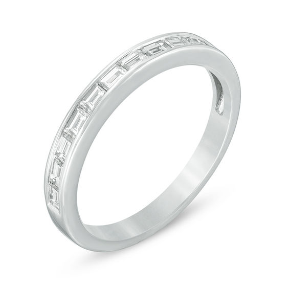 1/2 CT. T.w. Baguette Diamond Wedding Band in 14K White Gold