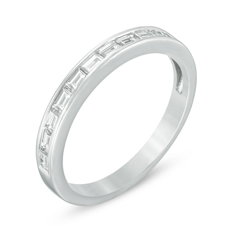 Main Image 2 of 1/2 CT. T.W. Baguette Diamond Wedding Band in 14K White Gold