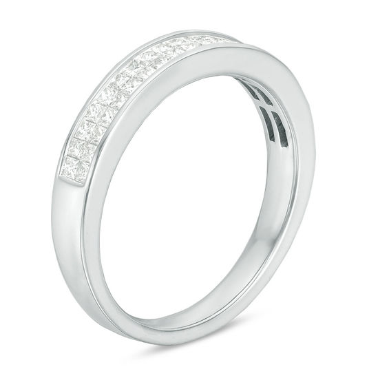 5/8 CT. T.w. Princess-Cut Diamond Two Row Wedding Band in 14K White Gold