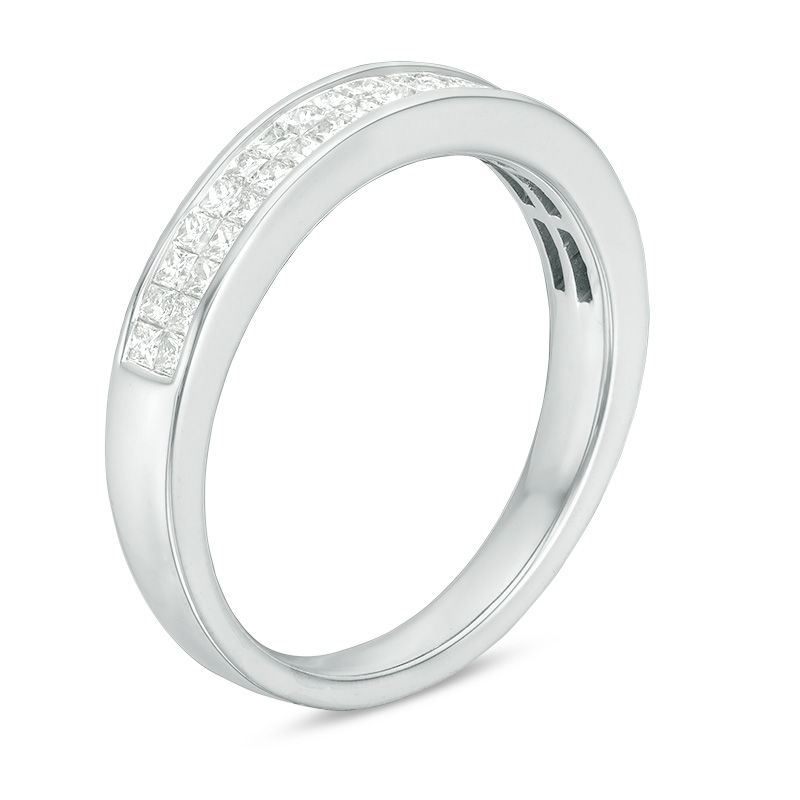Main Image 2 of 5/8 CT. T.W. Princess-Cut Diamond Two Row Wedding Band in 14K White Gold