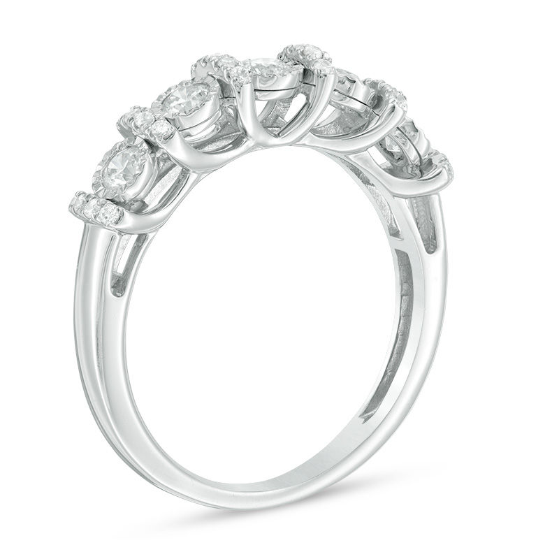 Main Image 2 of 1/2 CT. T.W. Diamond Wedding Band in 10K White Gold