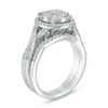 Thumbnail Image 2 of 7/8 CT. T.W. Diamond Frame Twist Bridal Set in 14K White Gold