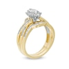 5/8 CT. T.W. Marquise Diamond Frame Wedding Ensemble in 10K Two-Tone Gold - Size 7 and 10