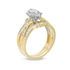 Thumbnail Image 4 of 5/8 CT. T.W. Marquise Diamond Frame Wedding Ensemble in 10K Two-Tone Gold - Size 7 and 10