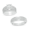 Thumbnail Image 1 of 3/8 CT. T.W. Diamond Wedding Ensemble in 10K White Gold - Size 7 and 10