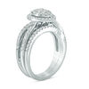 Thumbnail Image 2 of 3/4 CT. T.W. Composite Diamond Pear-Shaped Frame Split Shank Bridal Set in 14K White Gold