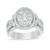 Thumbnail Image 1 of 1-1/6 CT. T.W. Composite Diamond Oval Frame Twist Bridal Set in 14K White Gold