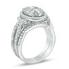 Thumbnail Image 2 of 1-1/6 CT. T.W. Composite Diamond Oval Frame Twist Bridal Set in 14K White Gold
