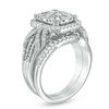Thumbnail Image 2 of 1-1/8 CT. T.W. Composite Diamond Rectangle Frame Twist Bridal Set in 14K White Gold