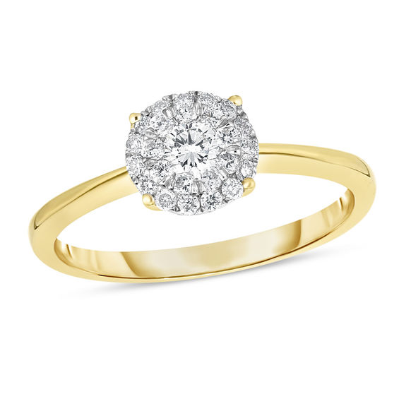 1/3 CT. T.W. Diamond Double Frame Engagement Ring in 10K Gold | Zales