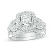 Thumbnail Image 0 of 1-1/2 CT. T.W. Princess-Cut Diamond Frame Vintage-Style Twist Bridal Set in 14K White Gold