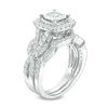 Thumbnail Image 1 of 1-1/2 CT. T.W. Princess-Cut Diamond Frame Vintage-Style Twist Bridal Set in 14K White Gold